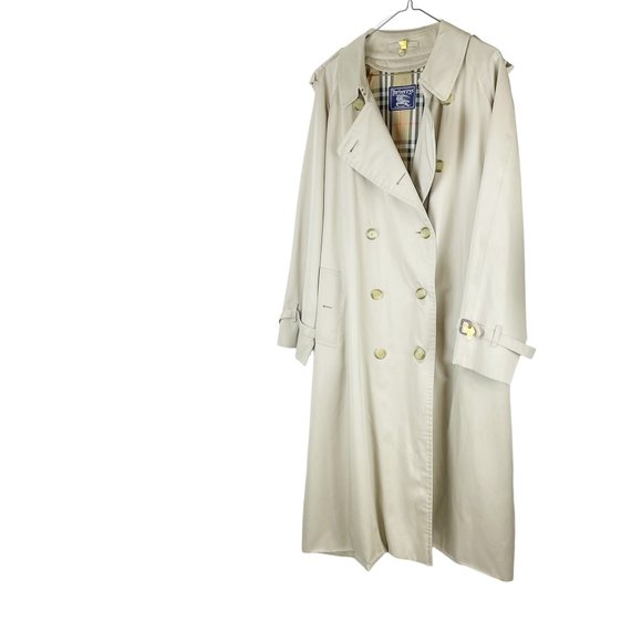 Vintage Burberry Trench Coat Classic Tan Double Breasted 48L (US 14 or XL) - Picture 1 of 16